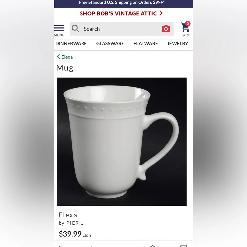 Pier 1 white Elexa Mugs / Cup Set of three